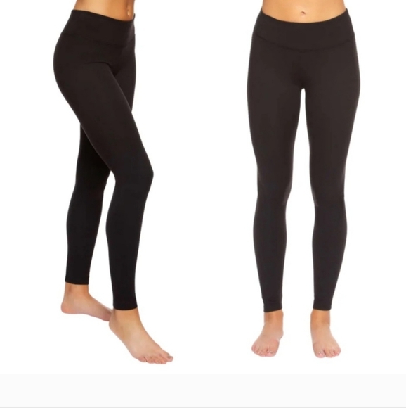 New! Nicole Miller Leggings 2 Pack Size Small Black Stretch Pants Cotton - Picture 1 of 10